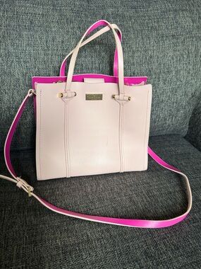 Kate Spade Pale Pink Satchel Purse With Bright Pink Interior♠️💕